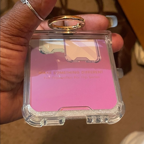 Clear and Pink Phone Case with Ring Holder - Picture 1 of 4